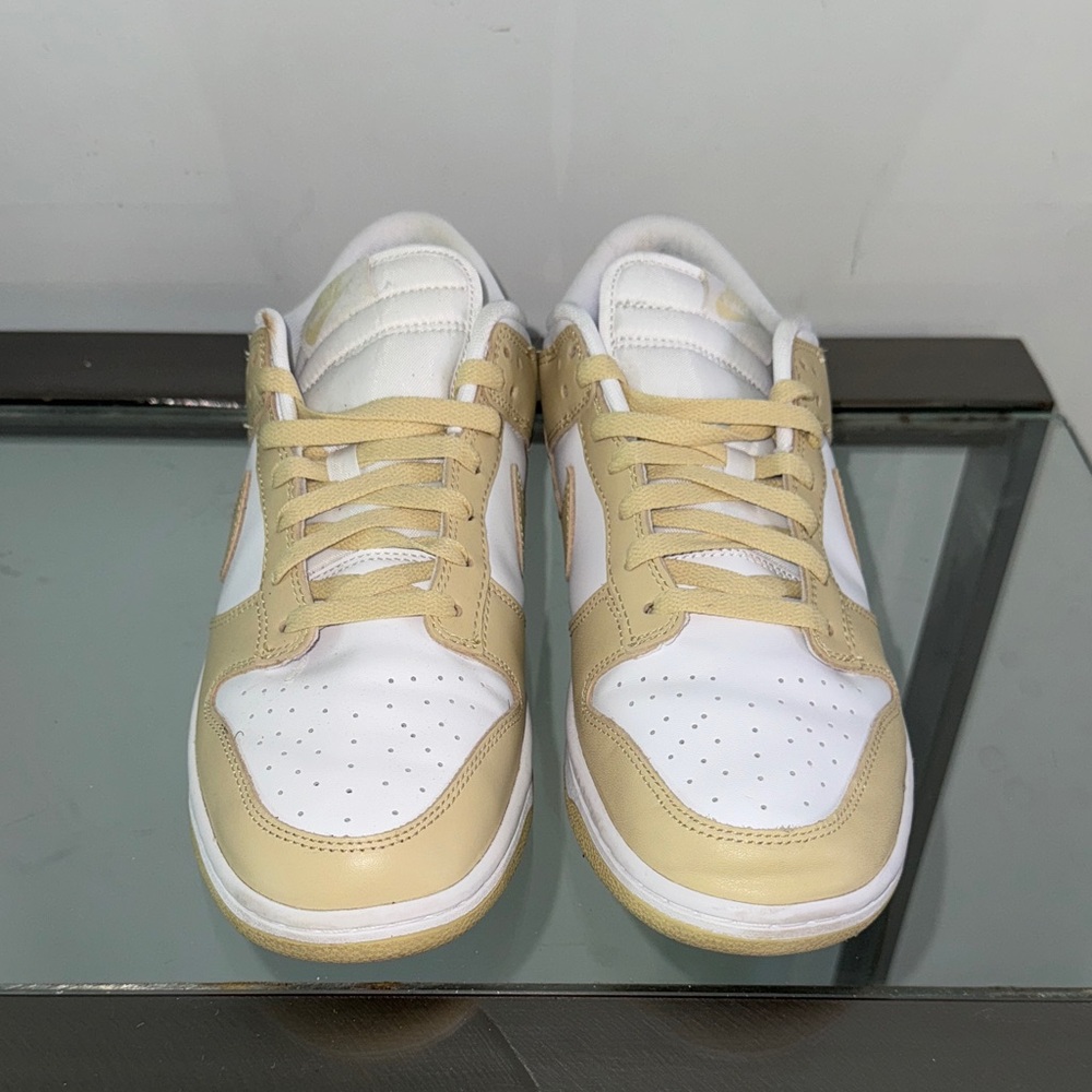 Nike White and Tan Low-Top Sneakers